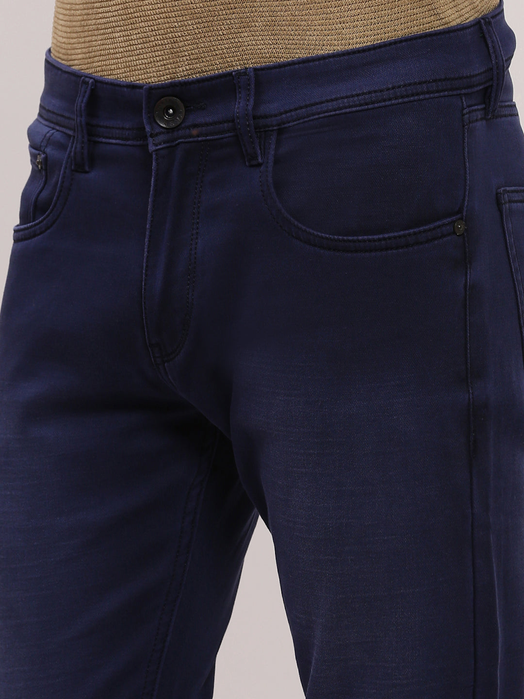 Men Navy Blue Slim Fit Jeans