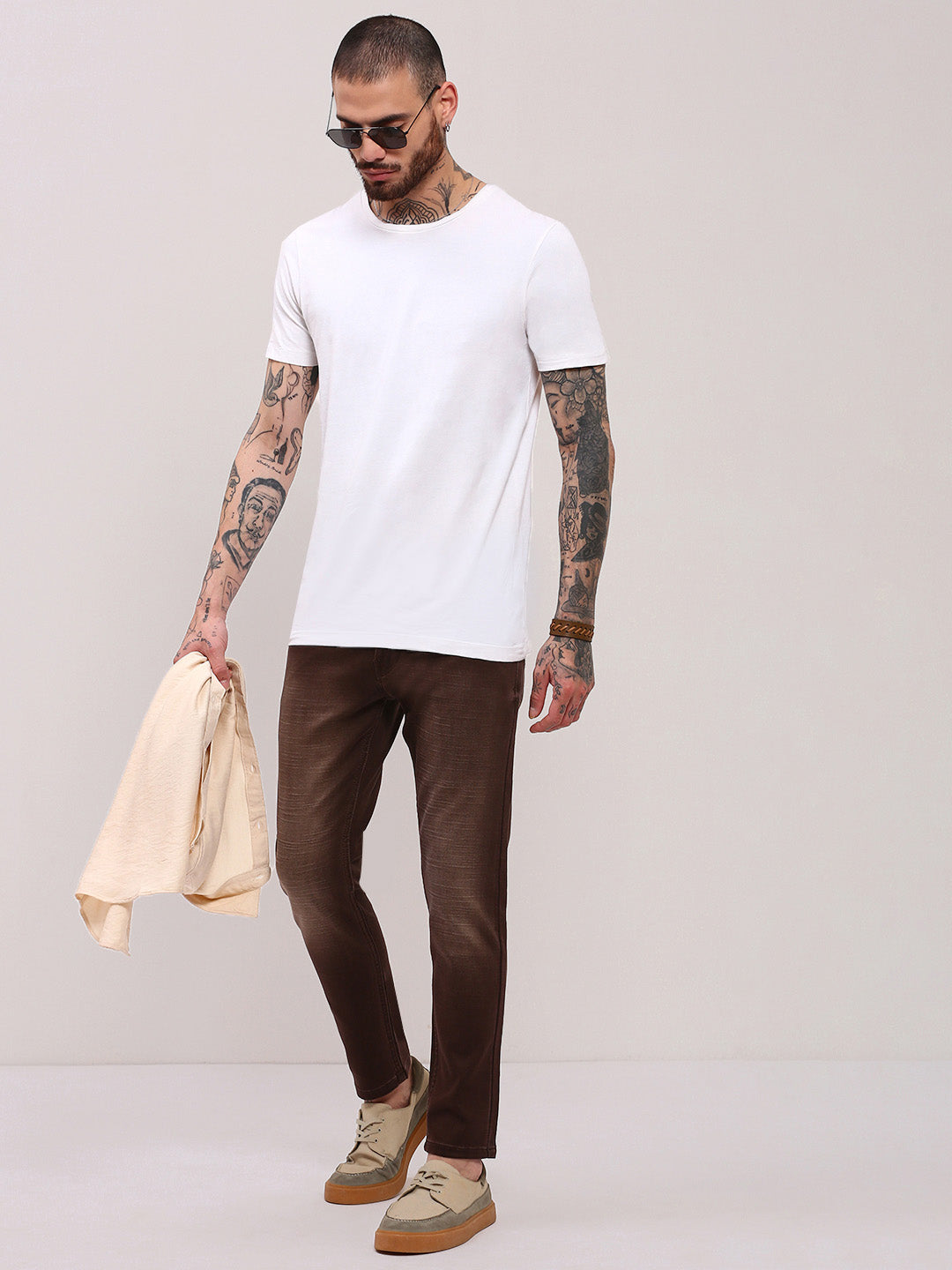 Men Brown Slim Fit Jeans