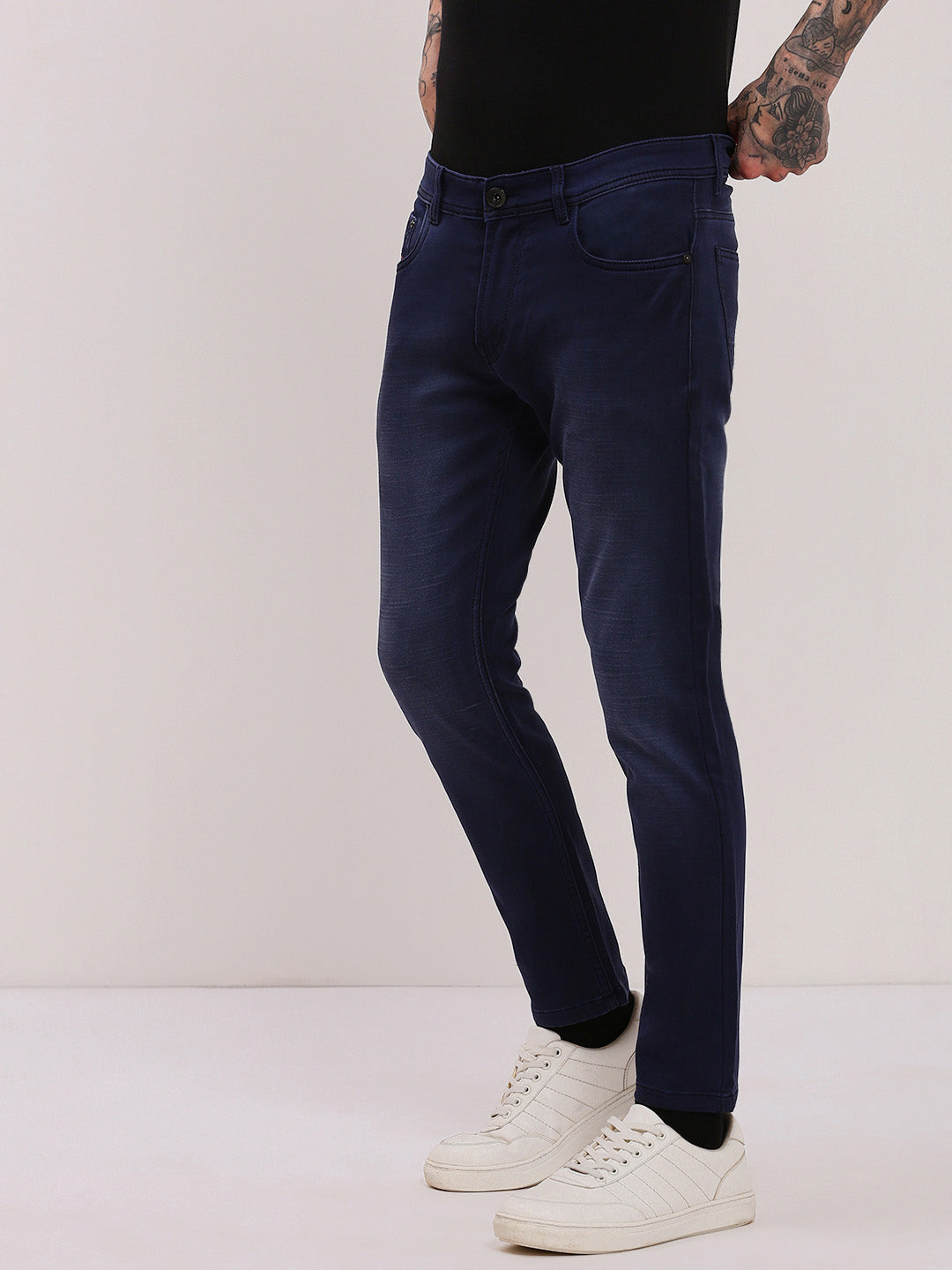 Men Navy Blue Slim Fit Jeans