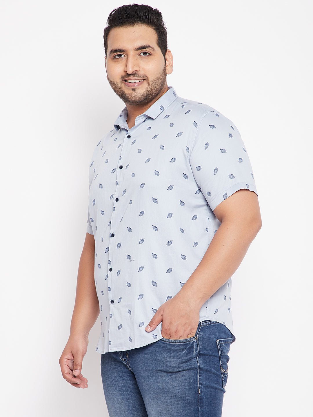 Men Blue Floral Shirt