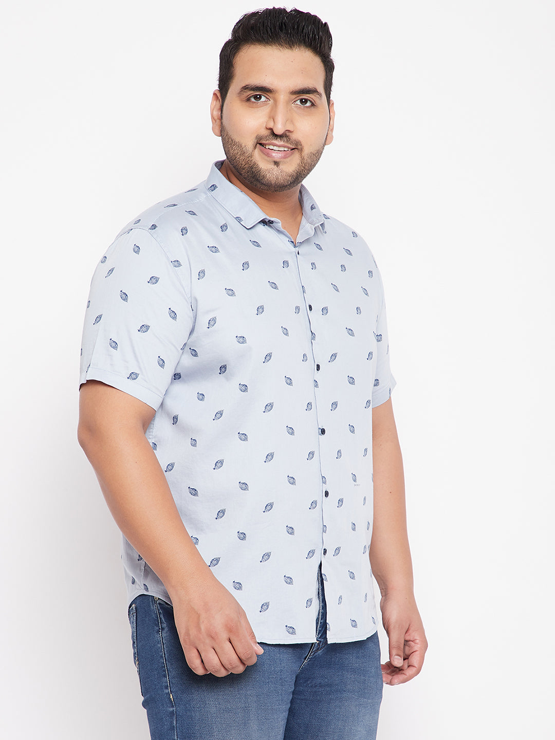 Men Blue Floral Shirt