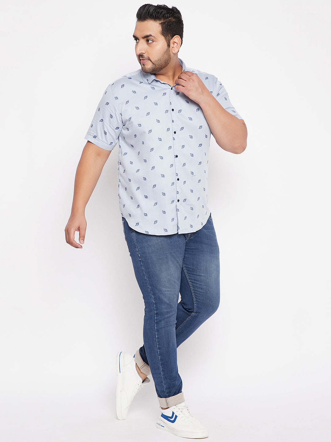 Men Blue Floral Shirt