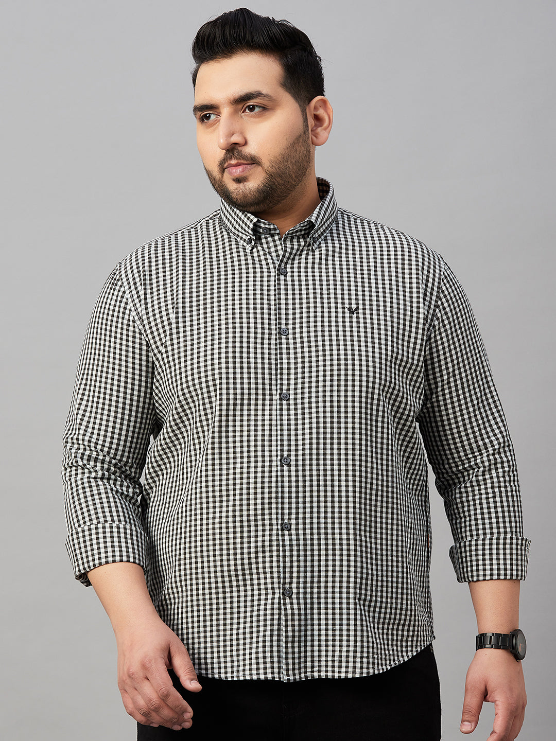 Men's Checked White Shirt