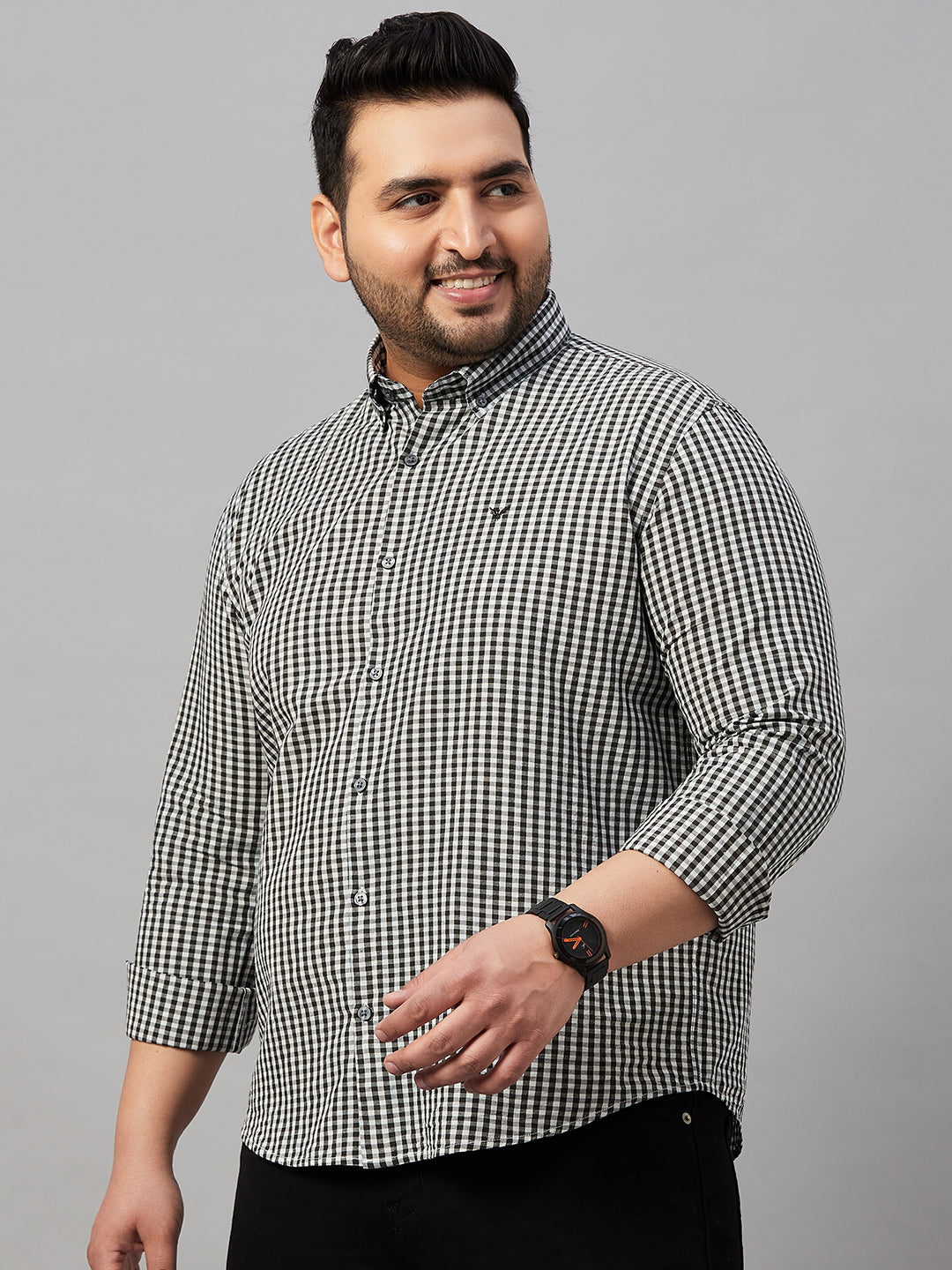 Men's Checked White Shirt