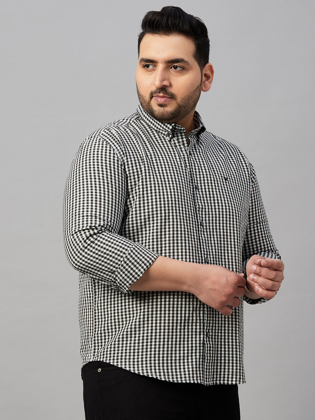 Men's Checked White Shirt