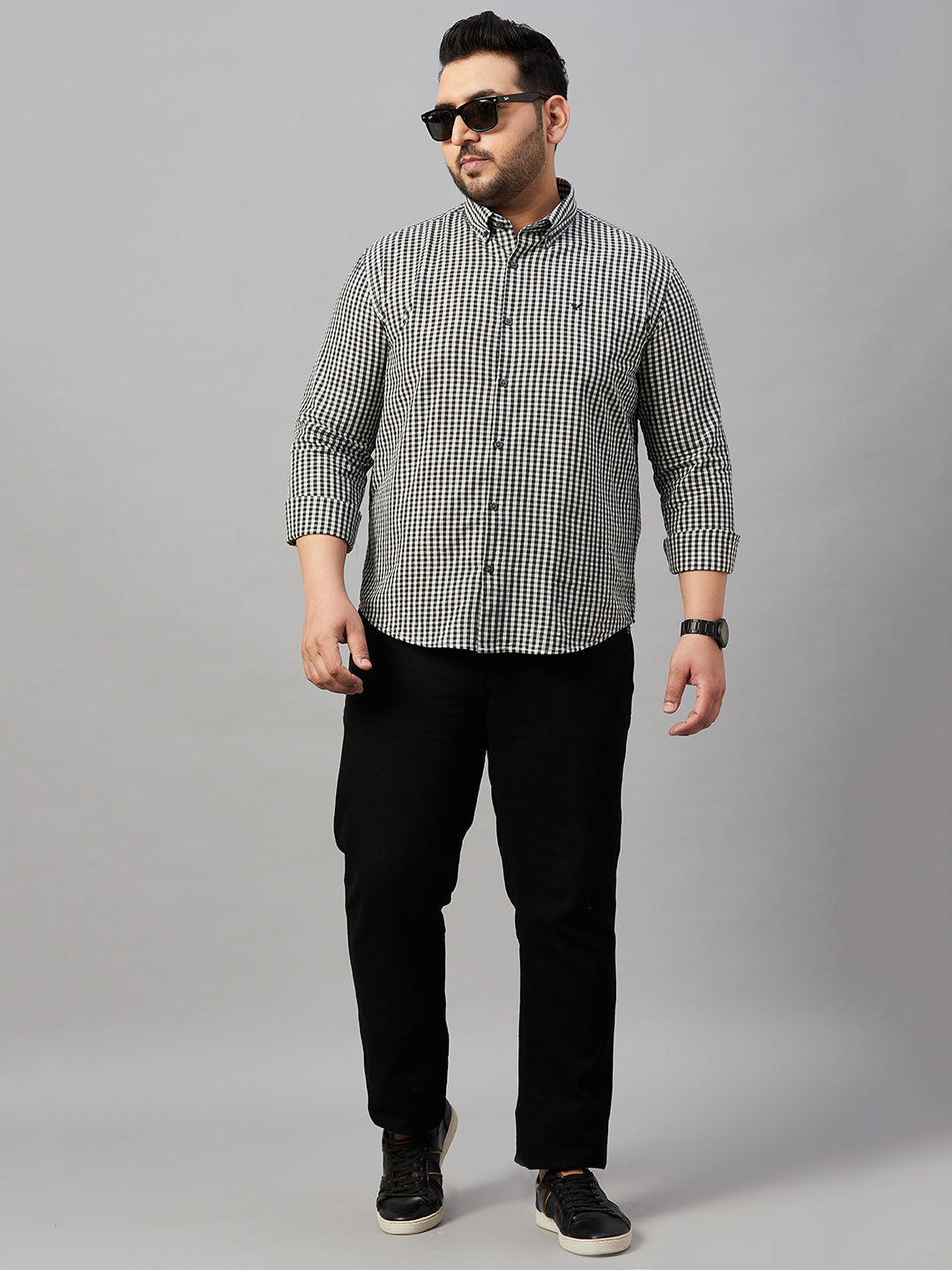 Men's Checked White Shirt