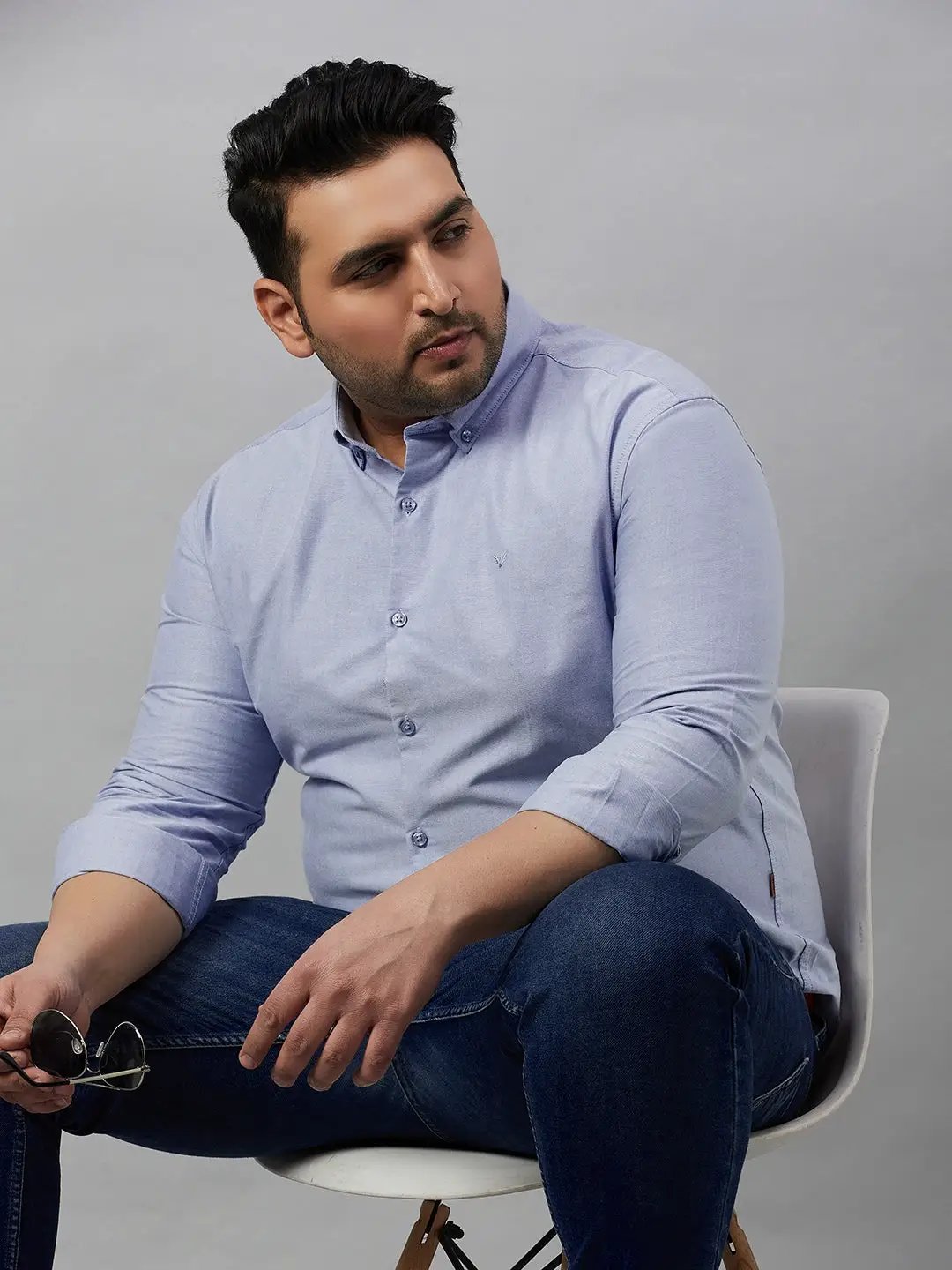 Men's Solid Blue Shirt