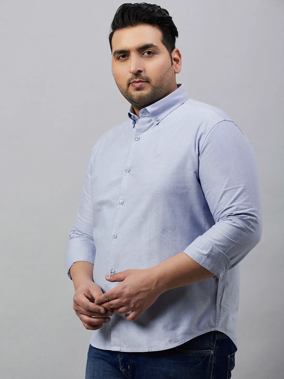 Men's Solid Blue Shirt