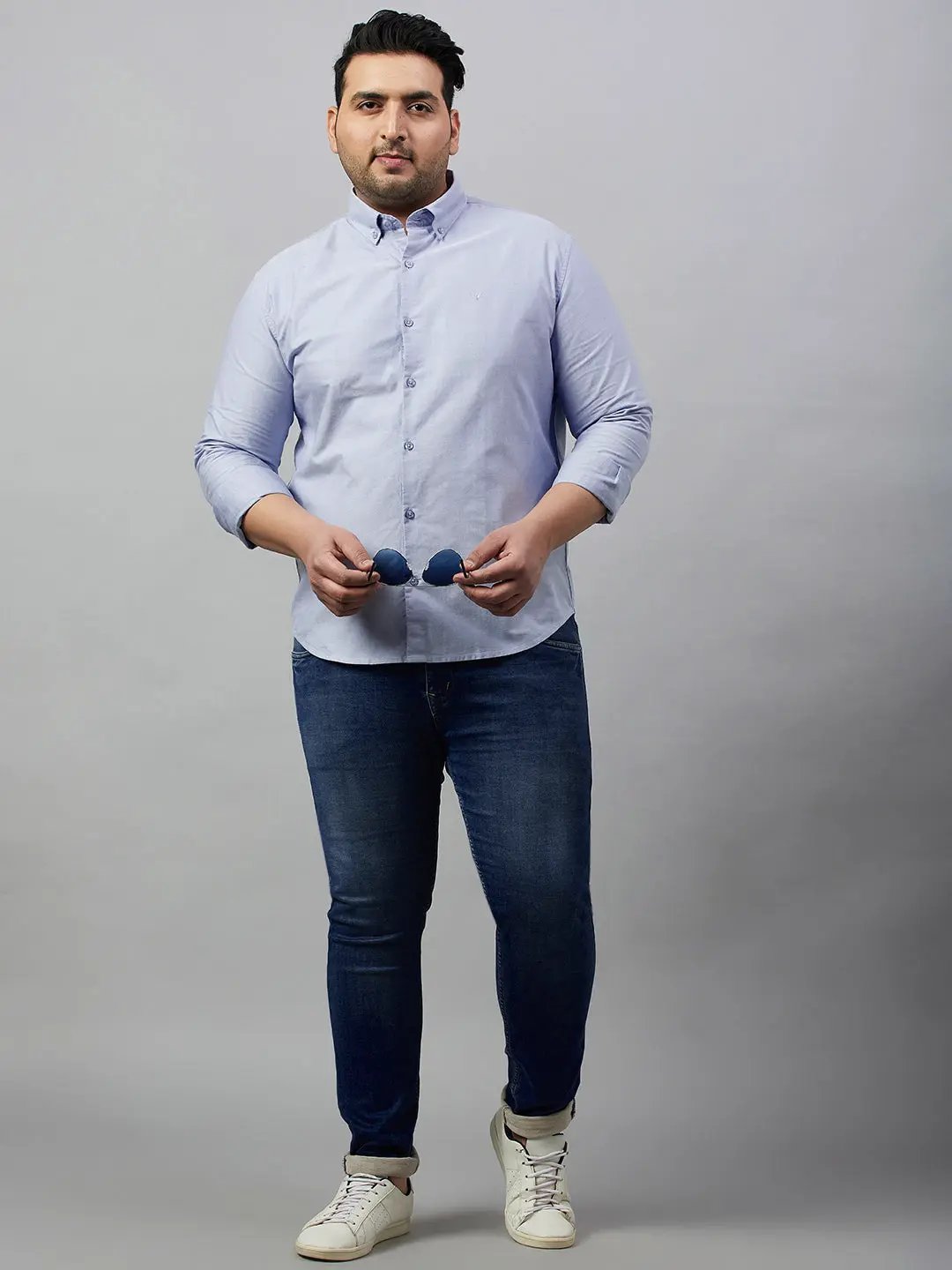 Men's Solid Blue Shirt