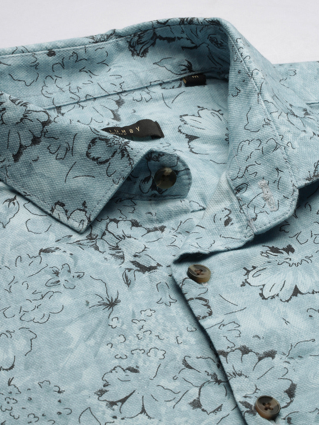 Men Floral Blue Shirt