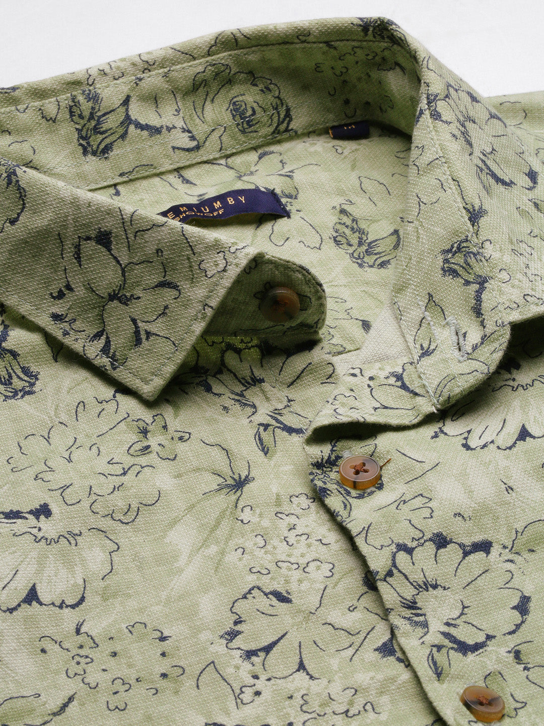 Men Floral Green Shirt