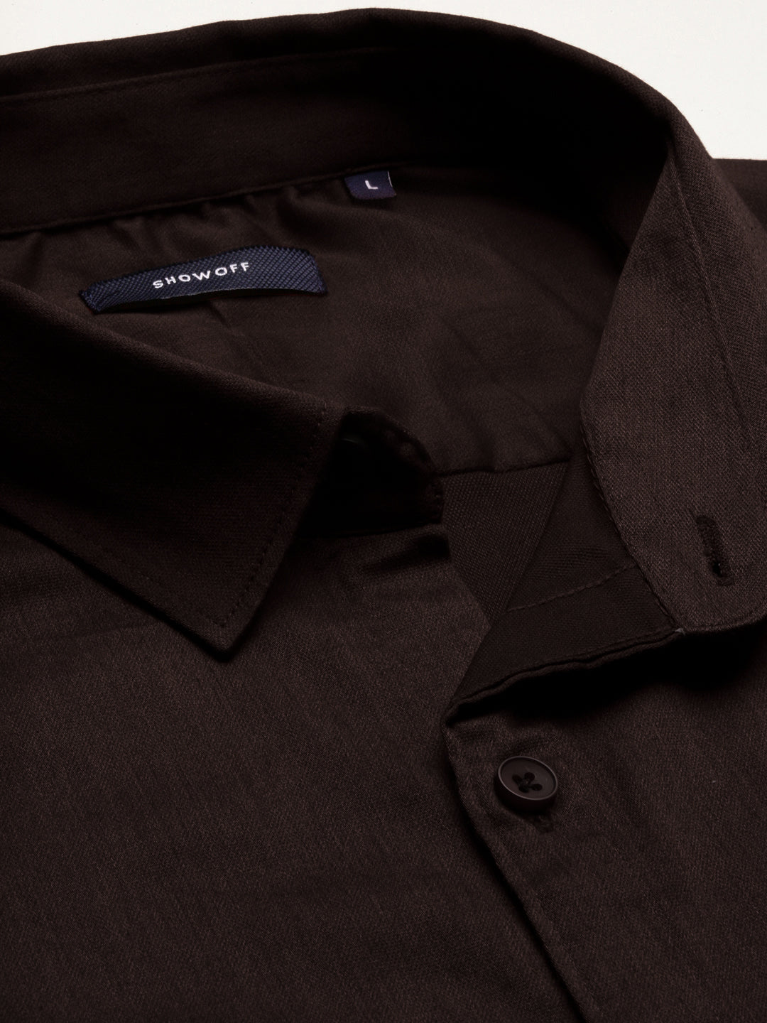 Men's Brown Cotton Slim Fit Shirt