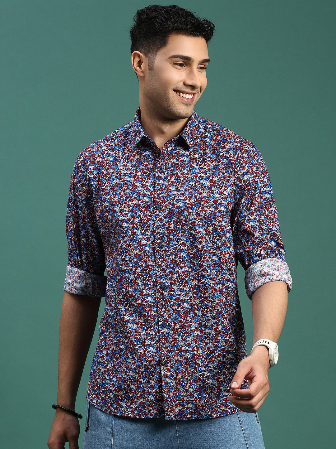 Men Floral Multi Slim Fit Shirt