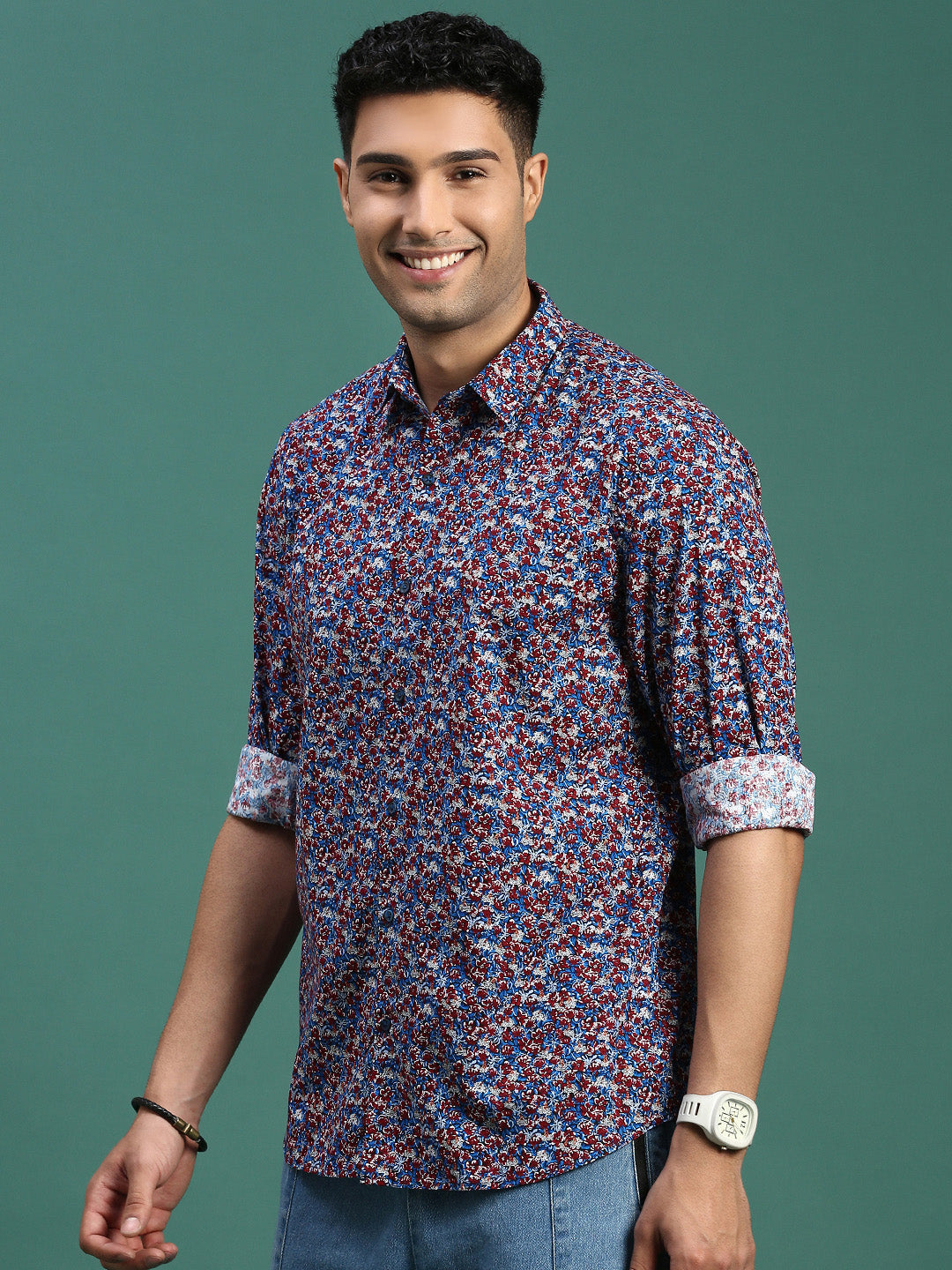 Men Floral Multi Slim Fit Shirt