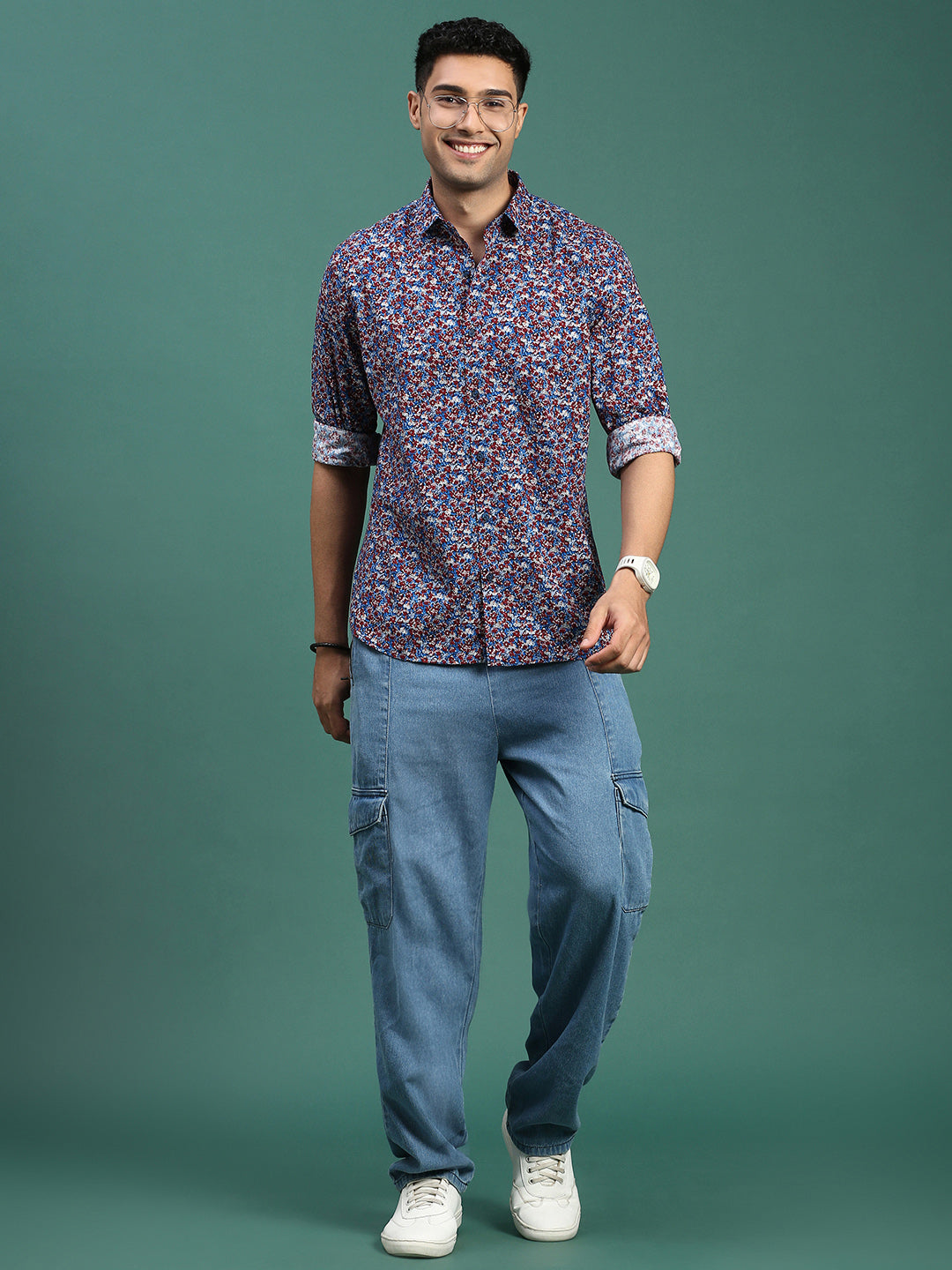 Men Floral Multi Slim Fit Shirt