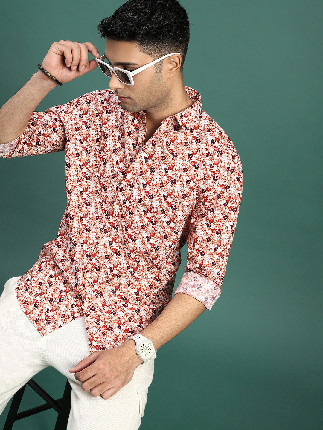 Men Floral Multi Slim Fit Shirt