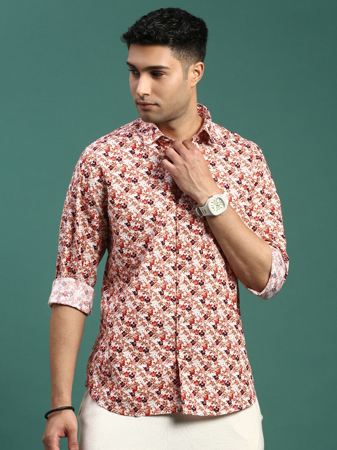 Men Floral Multi Slim Fit Shirt