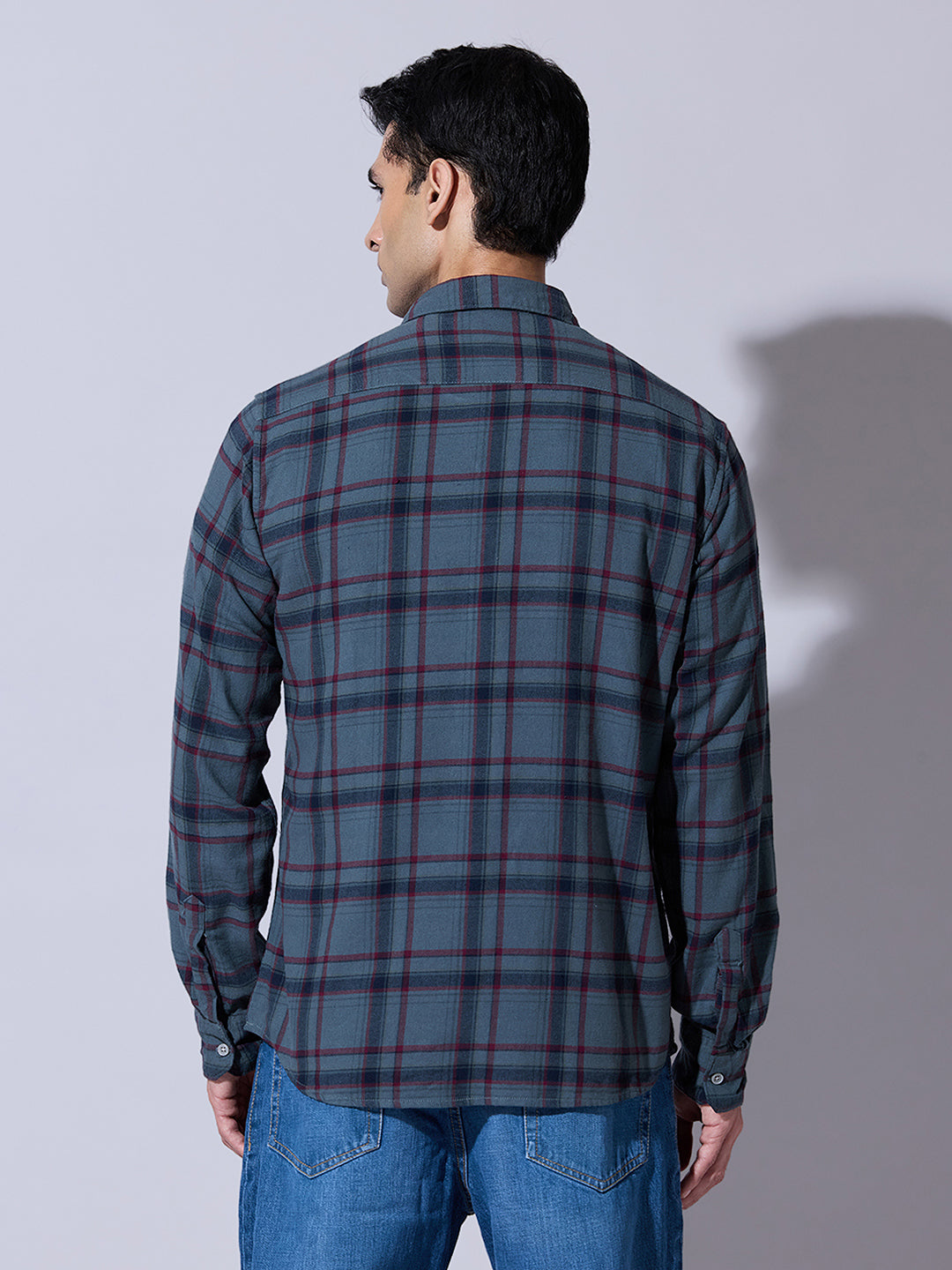 Men's Checked Green Casual Regular Fit Shirt
