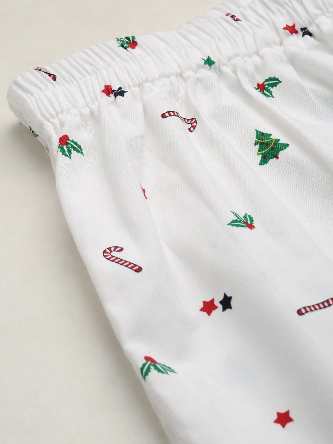 Men's Printed White Boxers