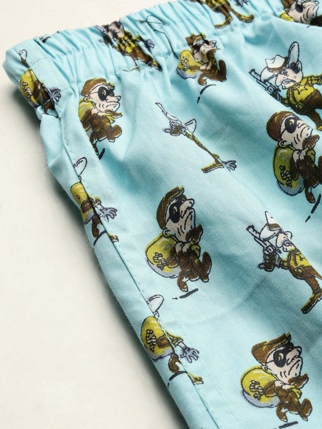 Men's Printed Turquoise Blue Boxers