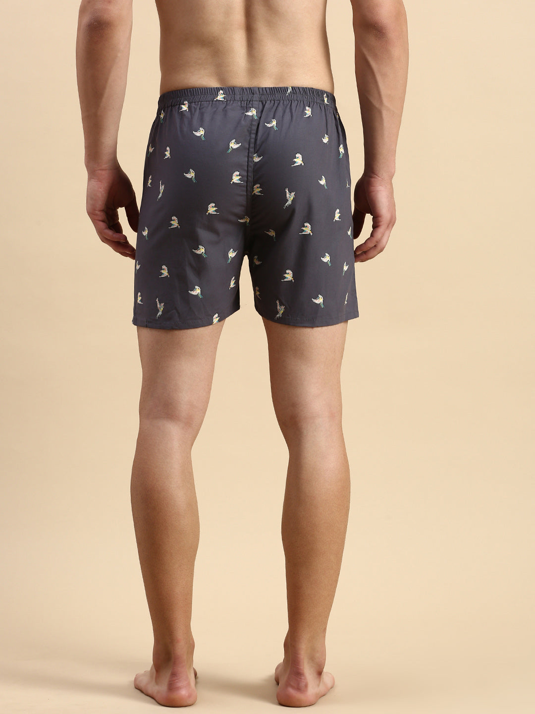 Men's Printed Grey Boxers