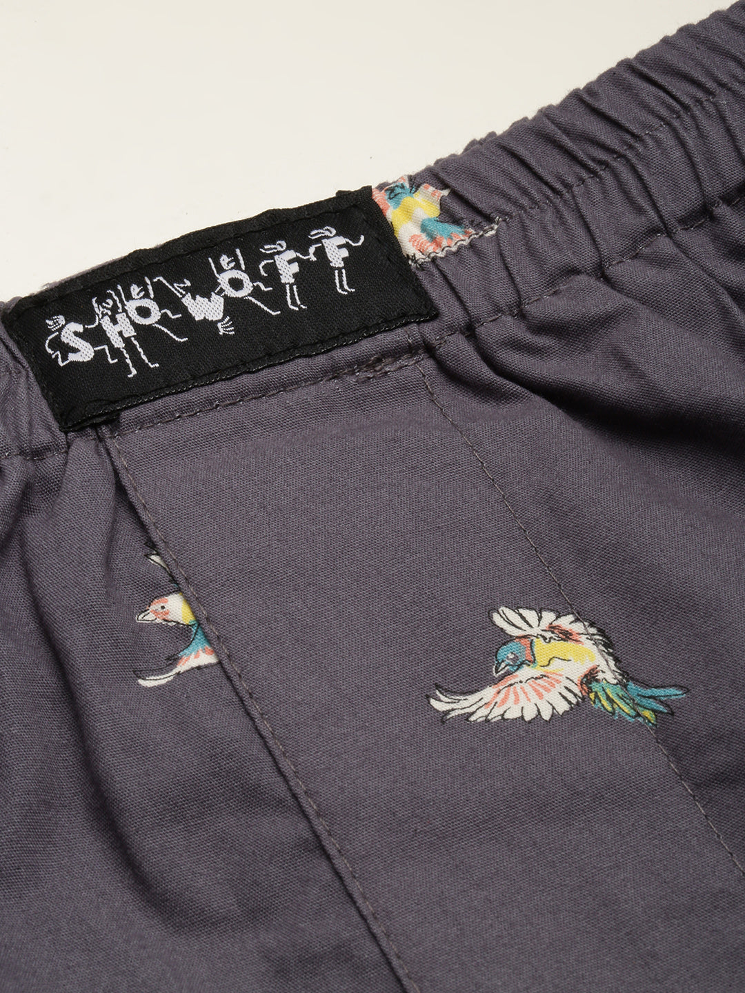 Men's Printed Grey Boxers
