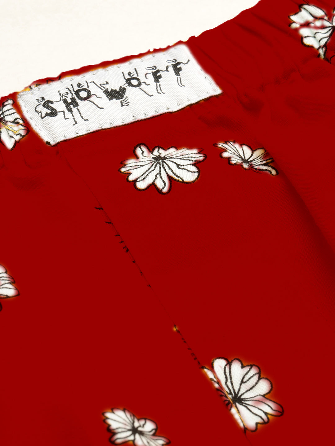 Men Cotton Printed Red Boxer