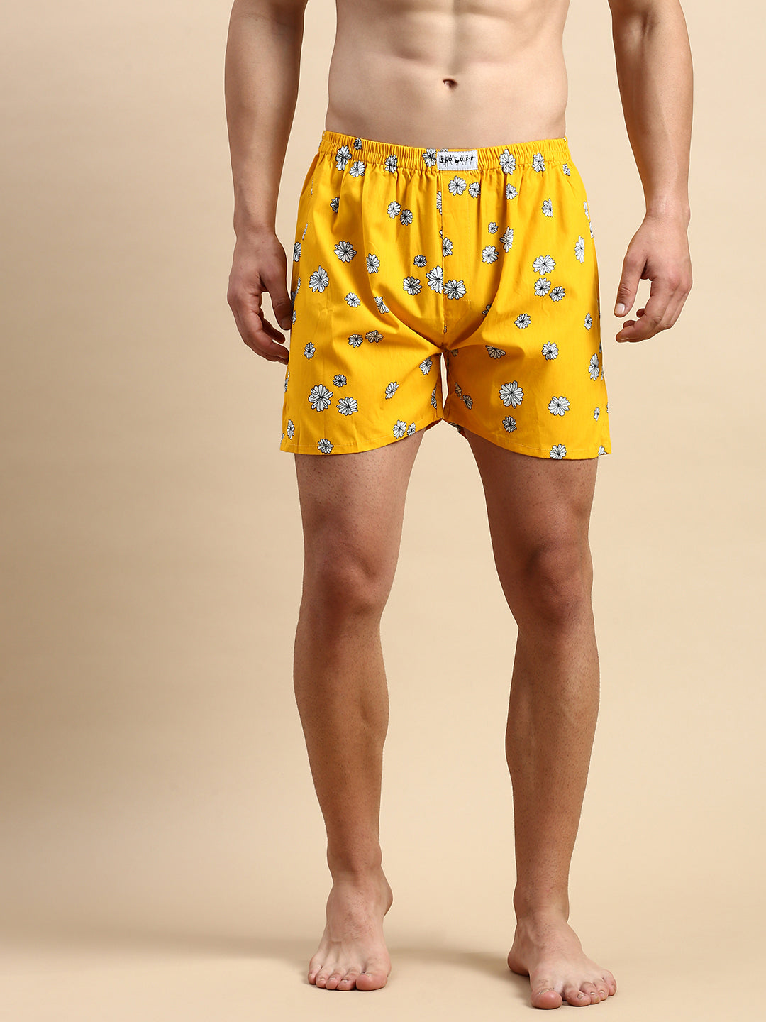 Men's Printed Yellow Boxers