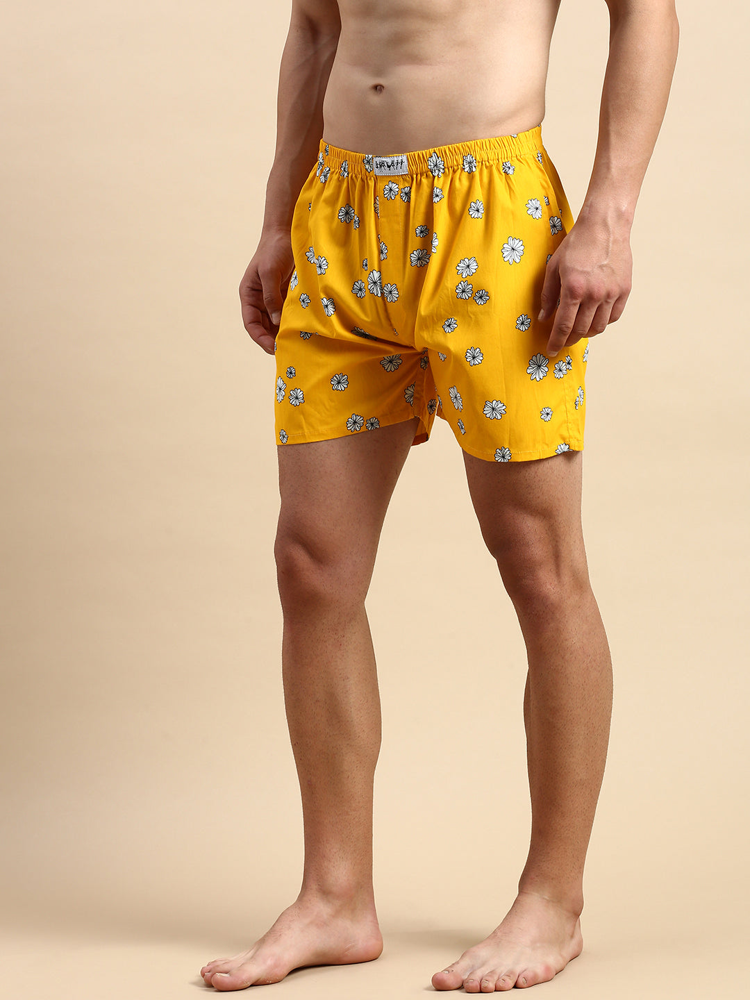 Men's Printed Yellow Boxers