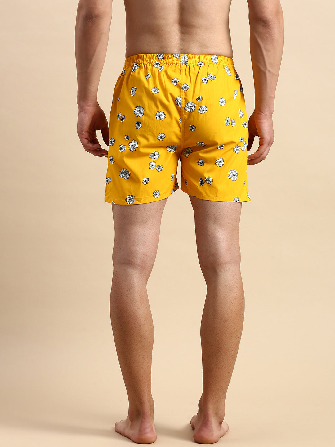 Men's Printed Yellow Boxers