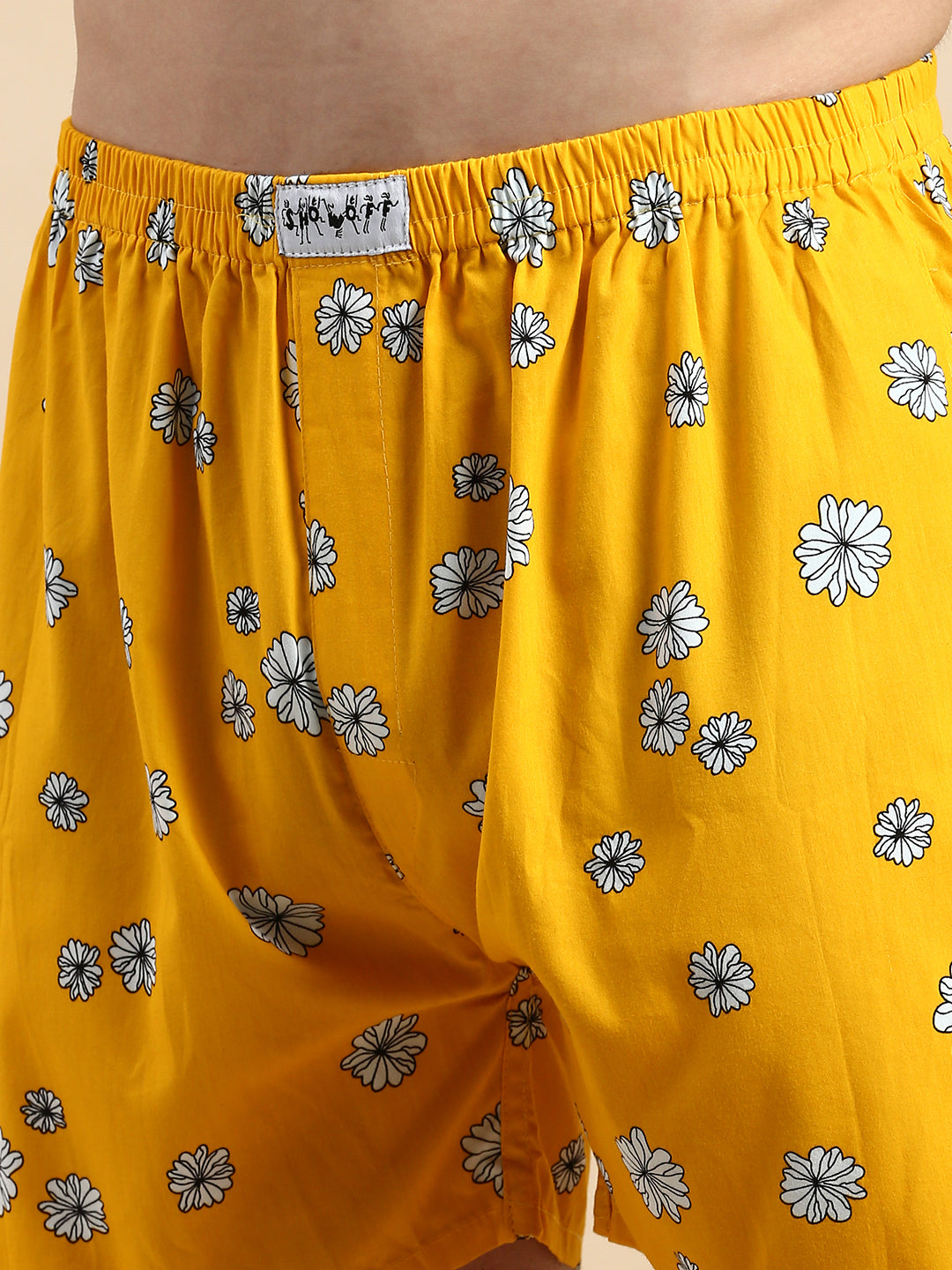 Men's Printed Yellow Boxers