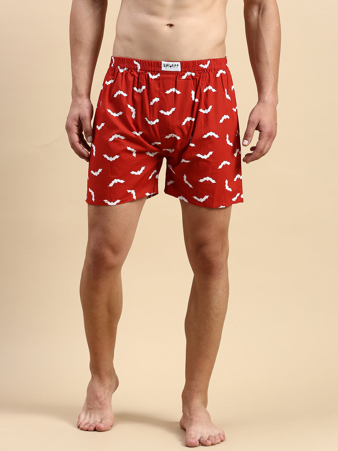 Men's Printed Red Boxers