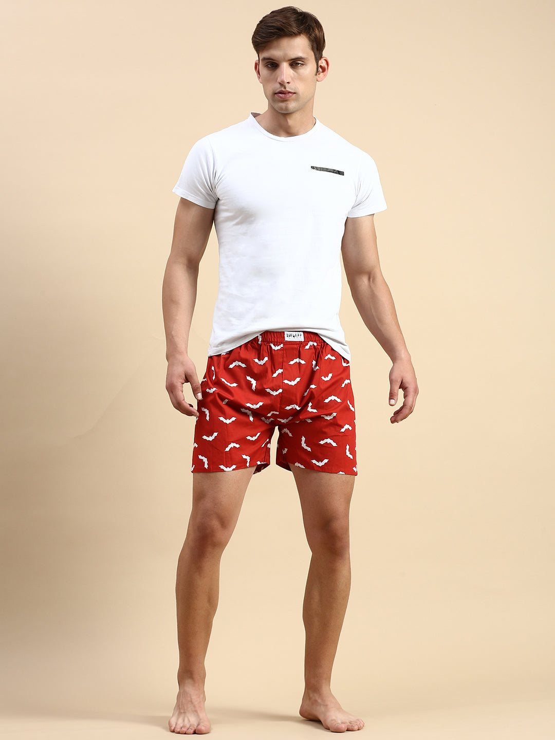 Men's Printed Red Boxers