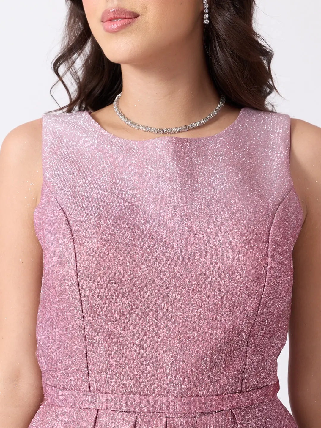 Women's Pink Ombre Sleeveless Fit & Flare Maxi Gown