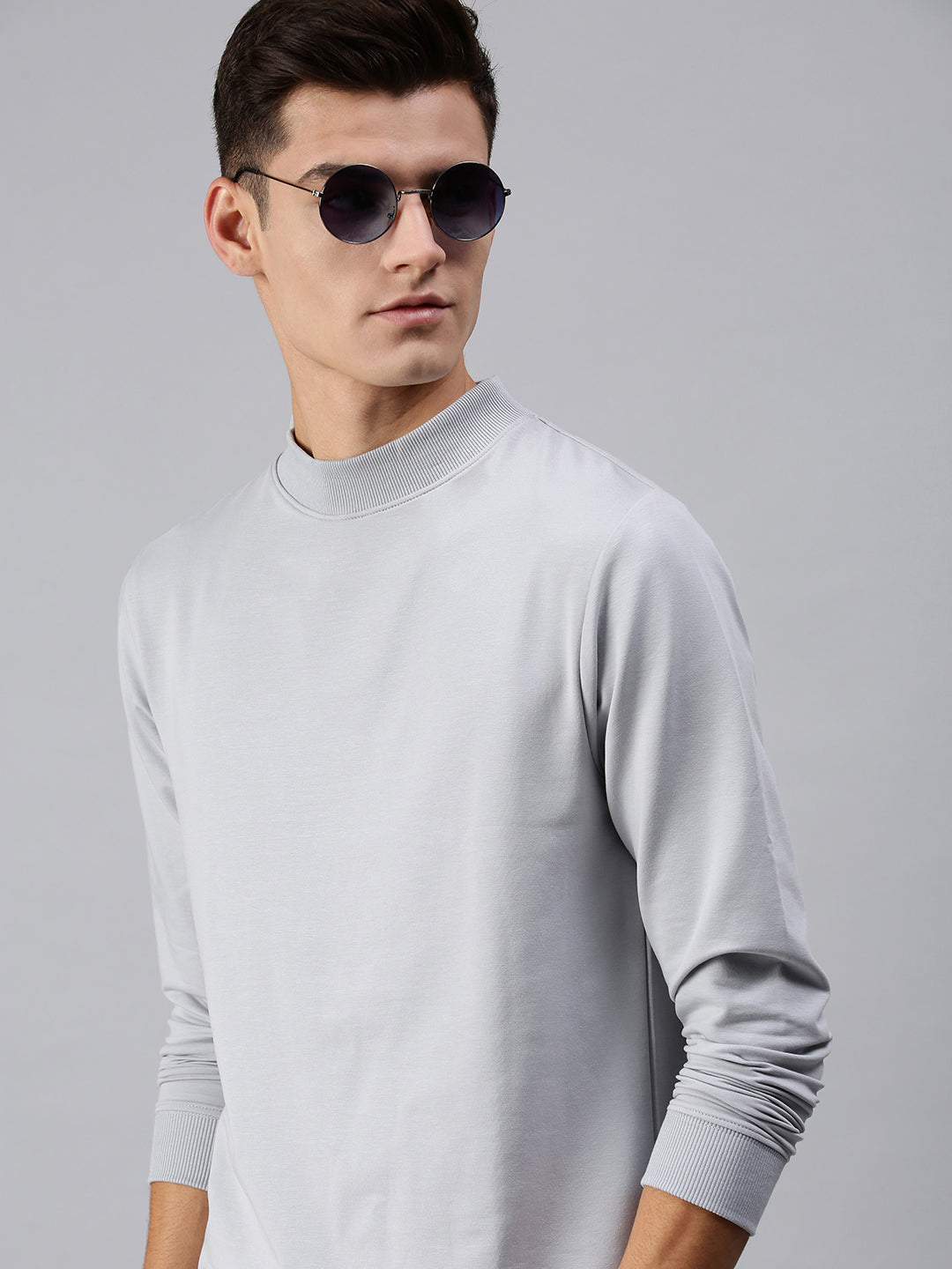 Men Solid Grey Sweatshirt