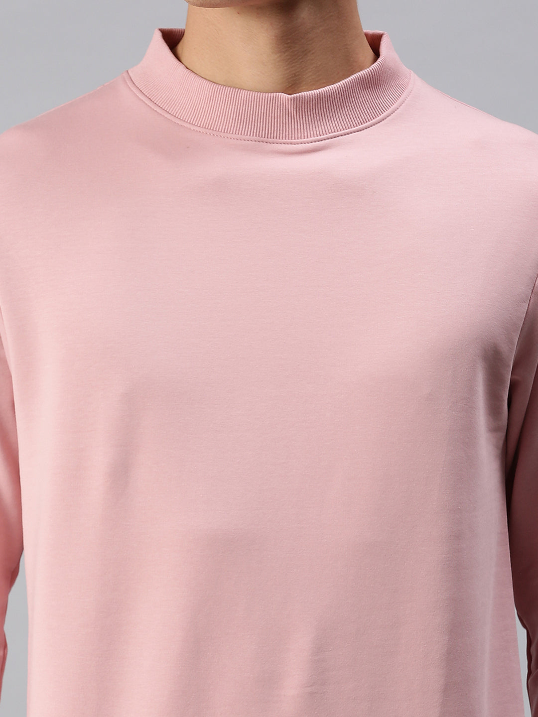 Men Solid Pink Sweatshirt