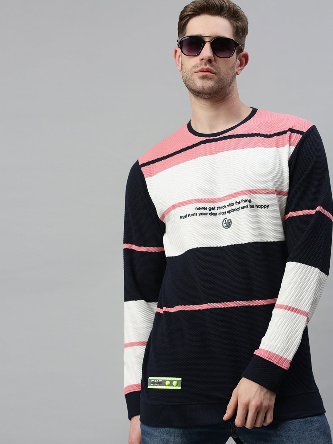 Men Printed Pink Sweatshirt