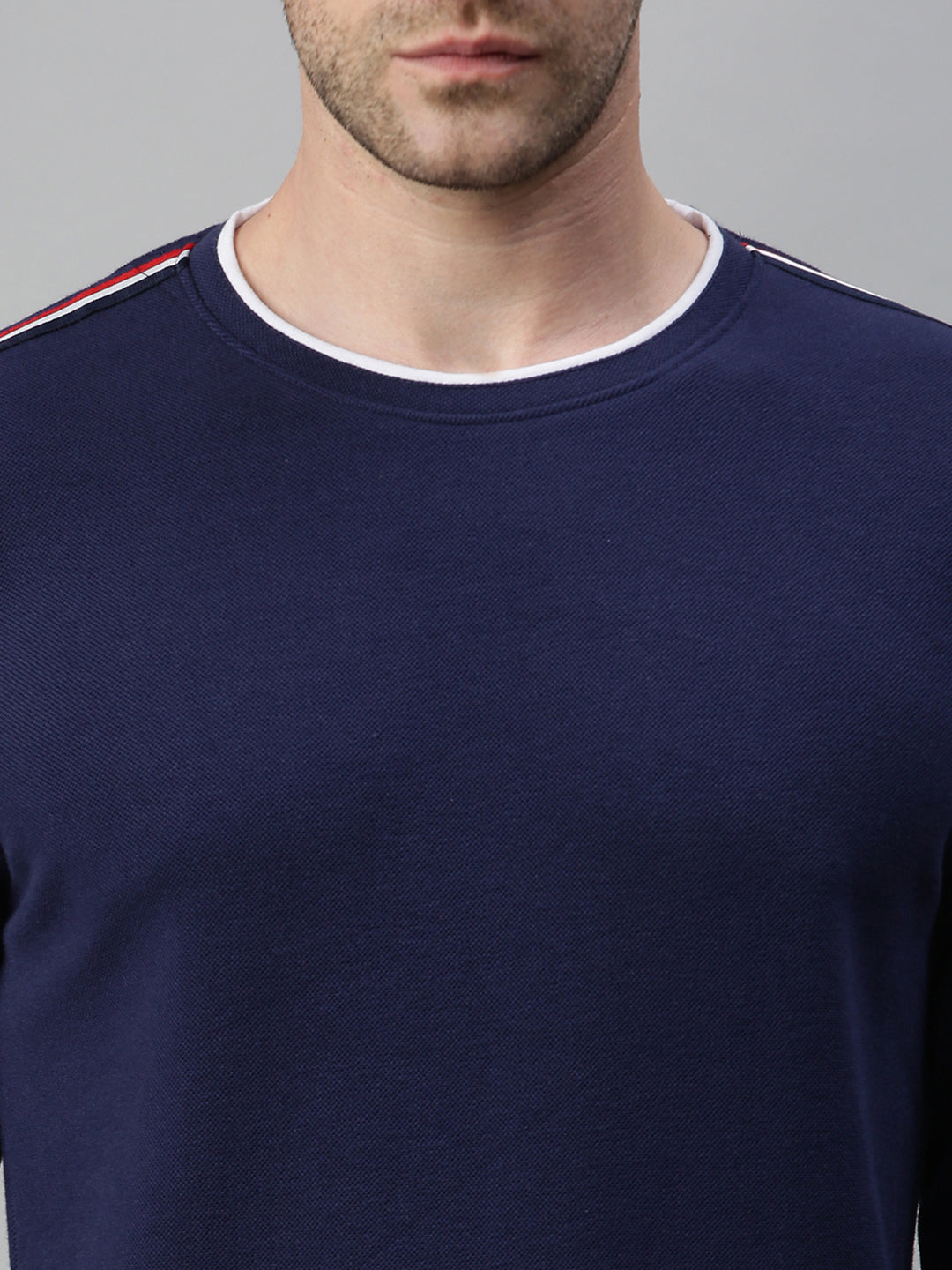 Men Solid Navy Blue Sweatshirt