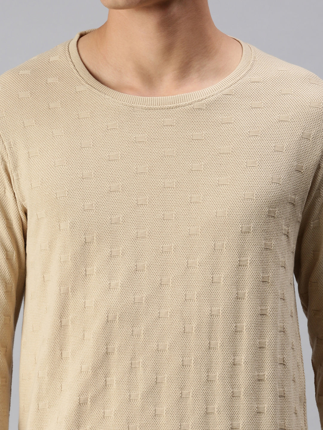 Men Solid Beige Sweatshirt