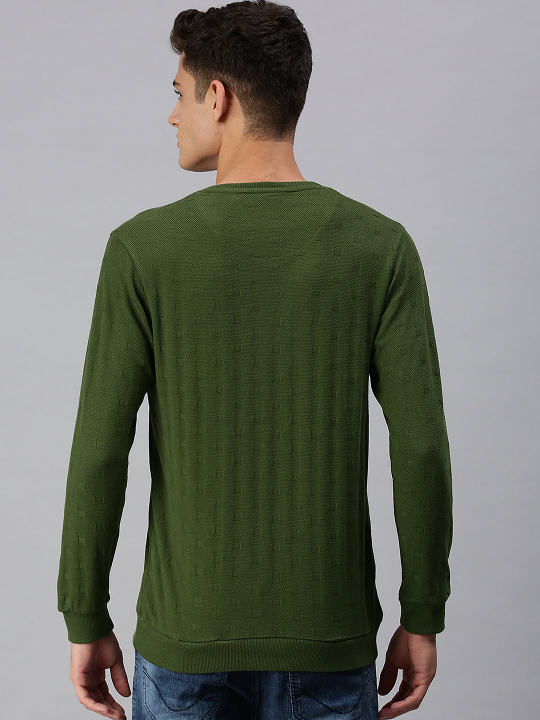 Men Solid Green Sweatshirt