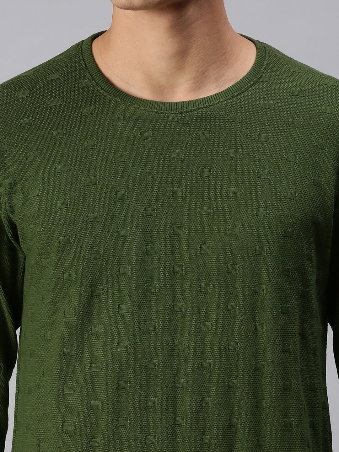 Men Solid Green Sweatshirt