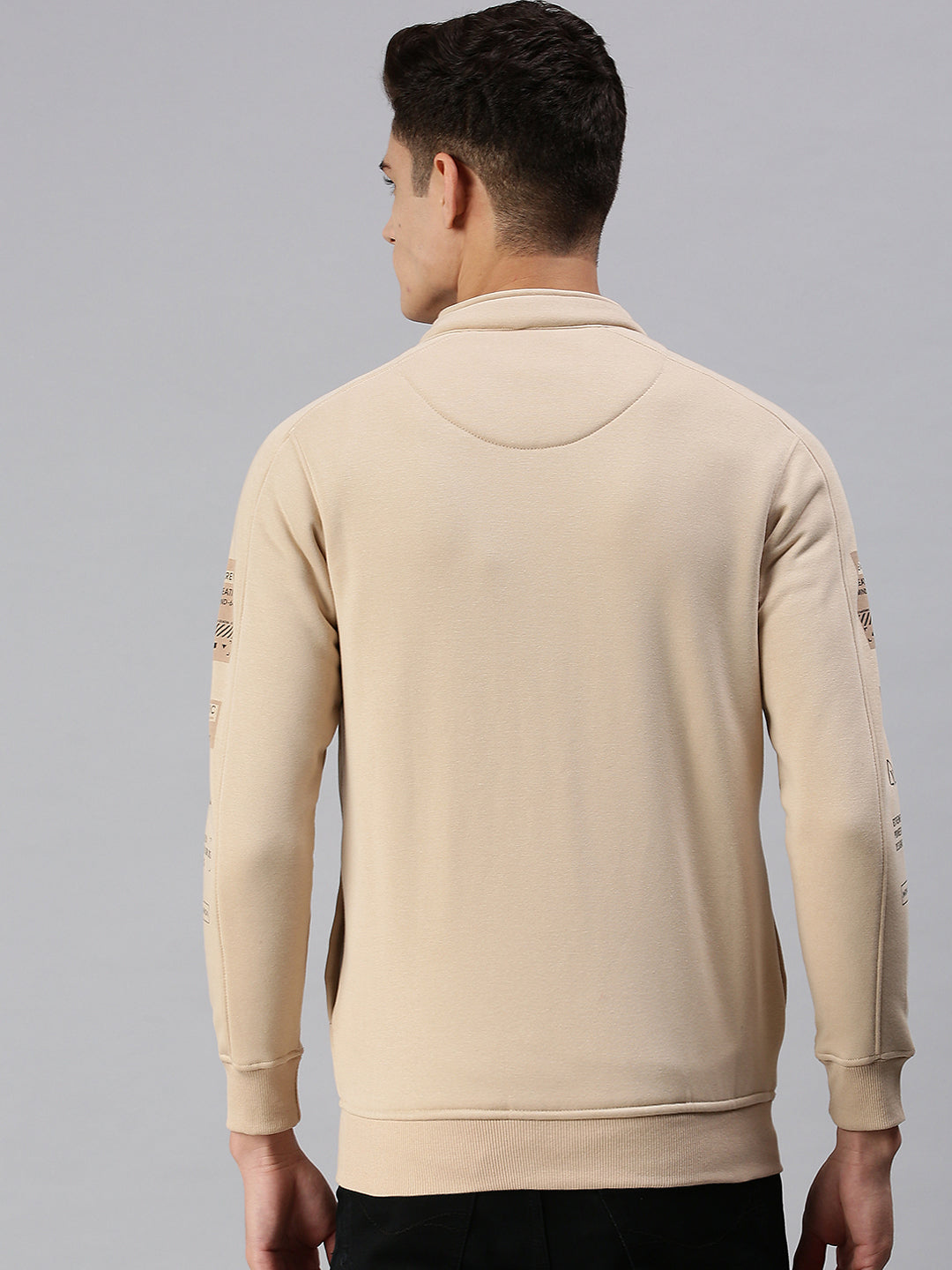 Men Graphic Print Beige Sweatshirt