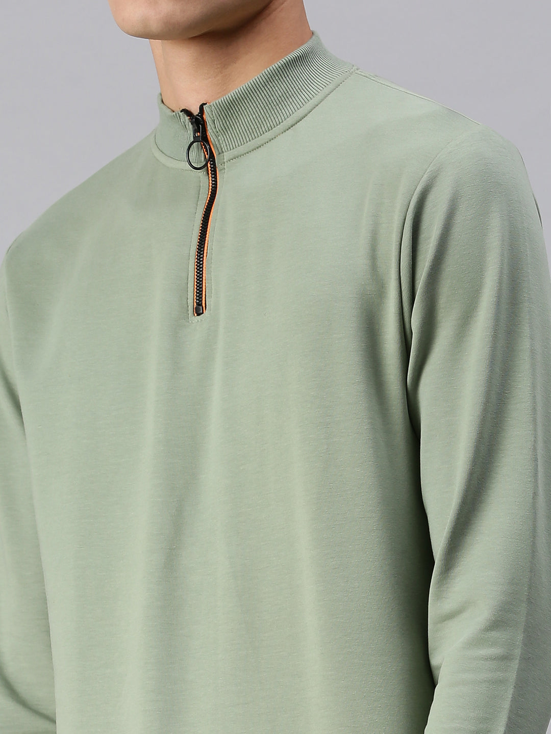 Men Solid Green Sweatshirt