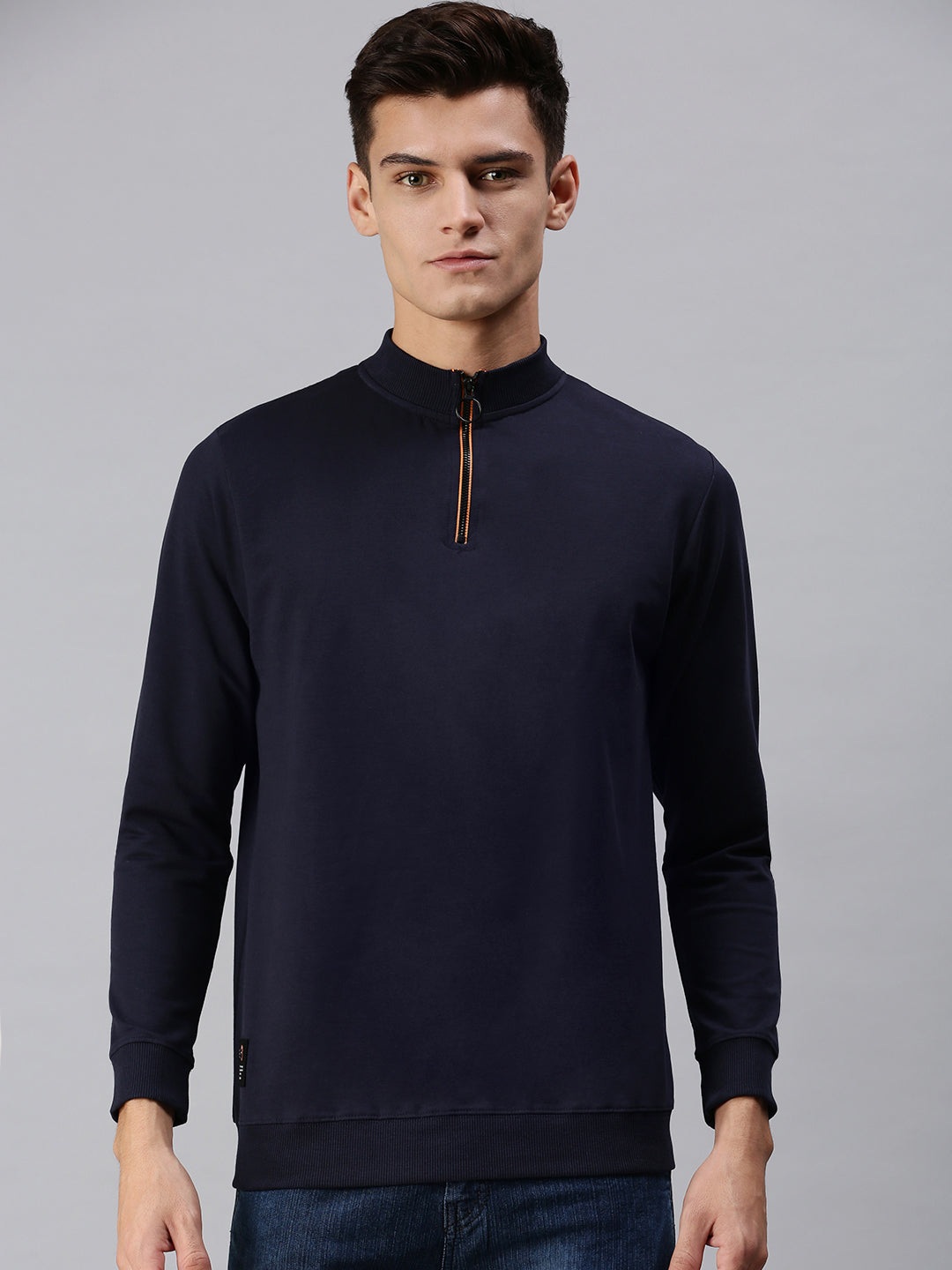 Men Solid Blue Sweatshirt