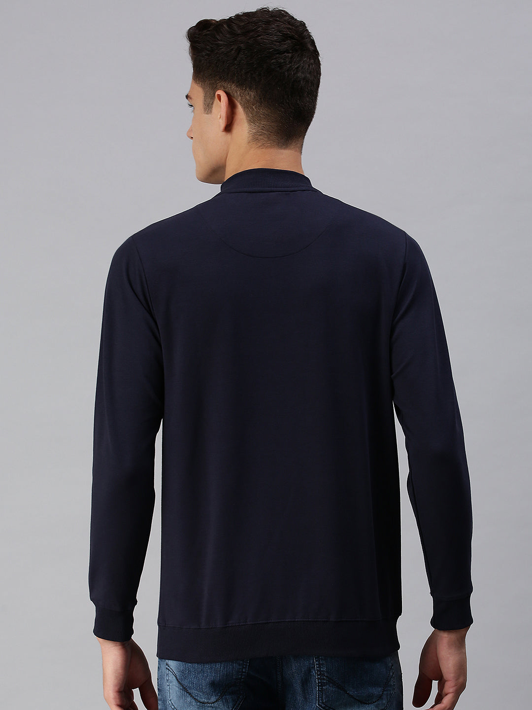 Men Solid Blue Sweatshirt