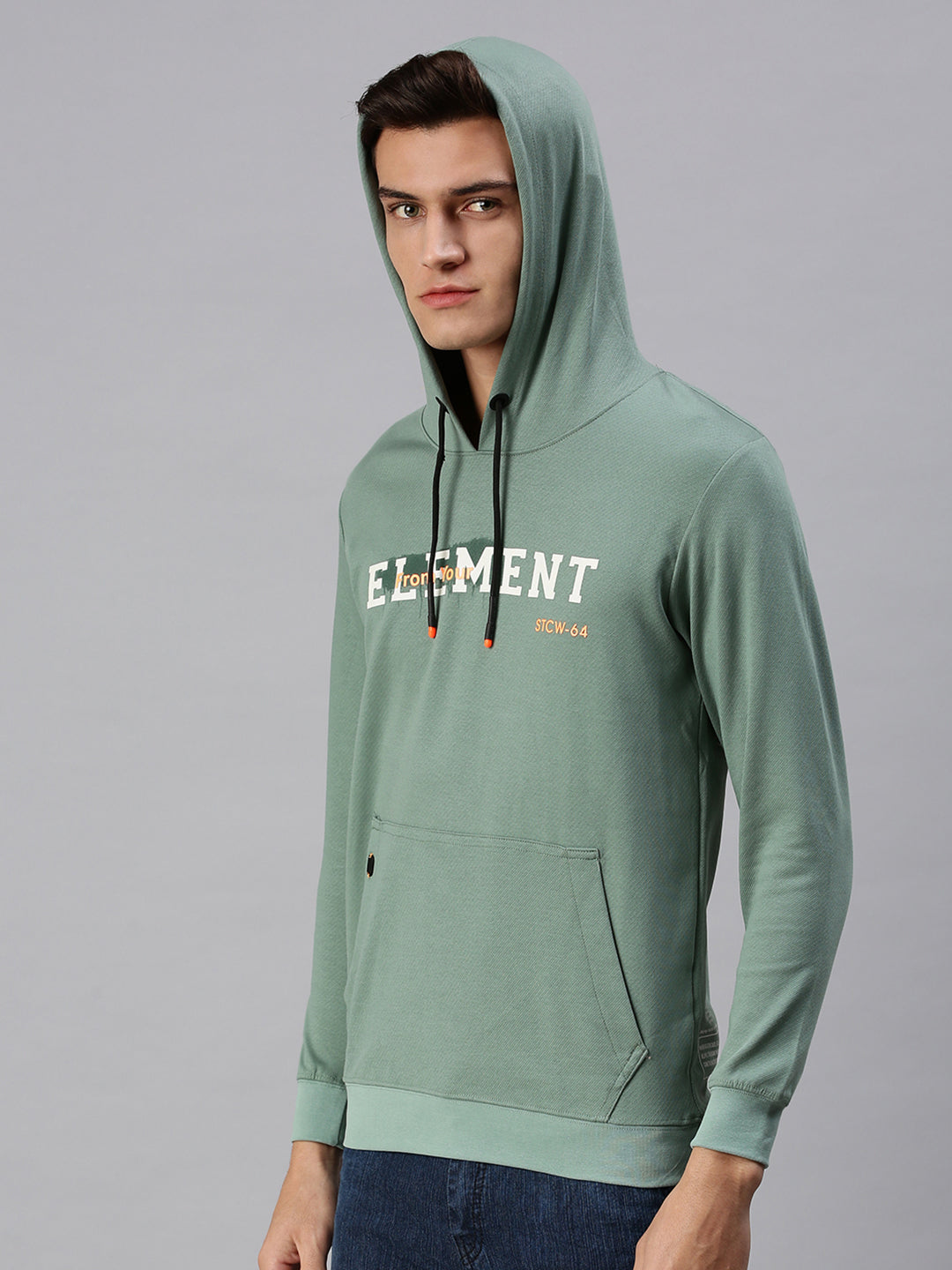 Men Hooded Green Sweatshirt