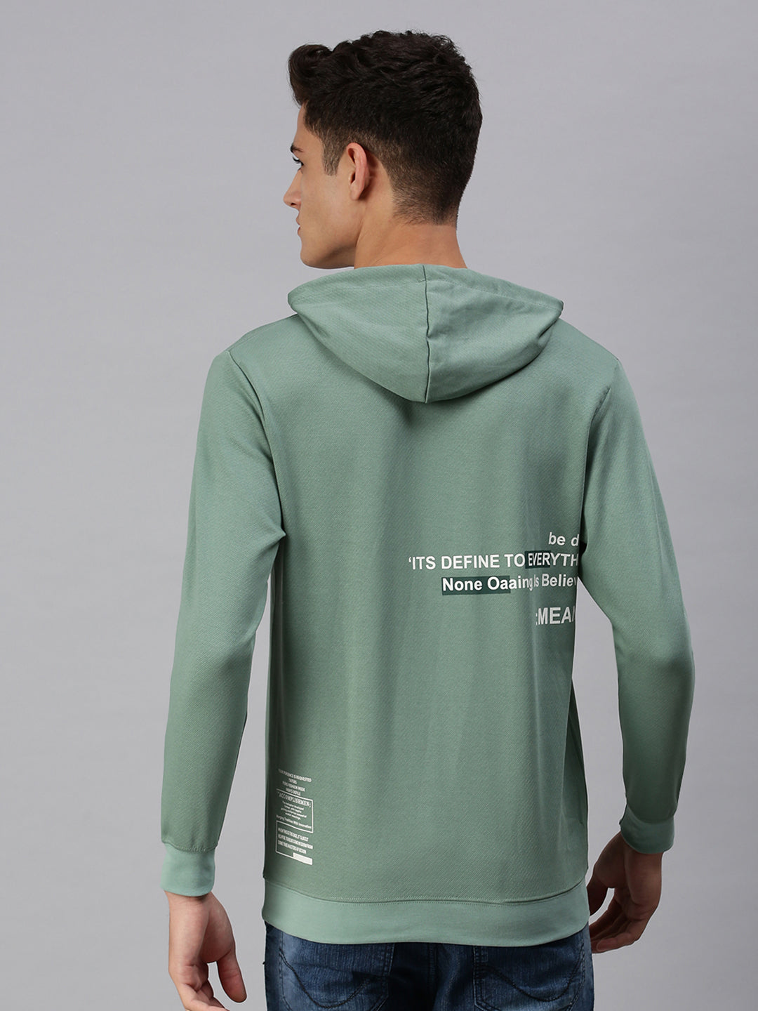 Men Hooded Green Sweatshirt