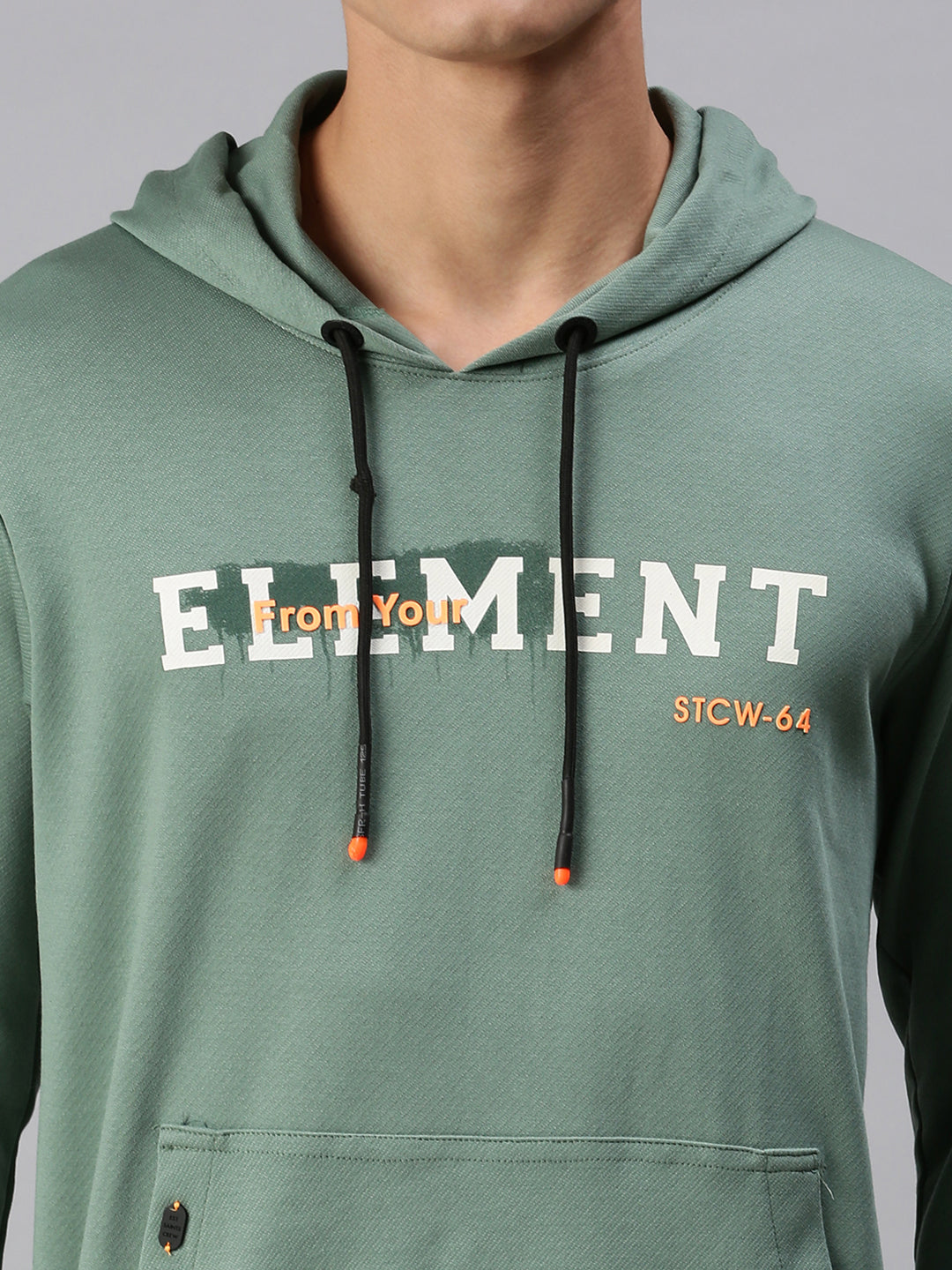 Men Hooded Green Sweatshirt