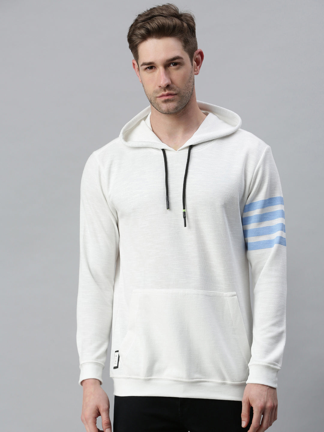 Men Solid White Sweatshirt