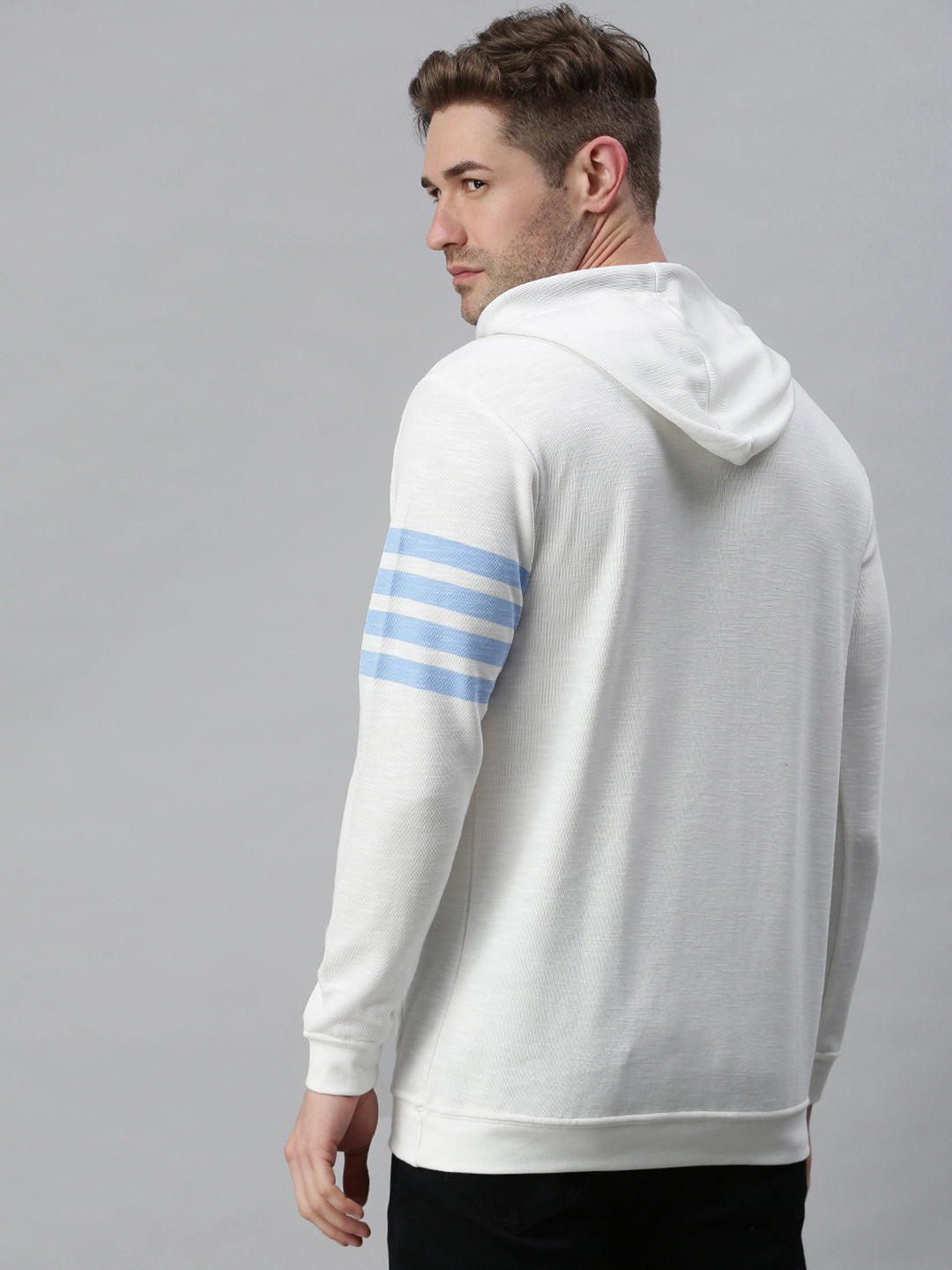 Men Solid White Sweatshirt